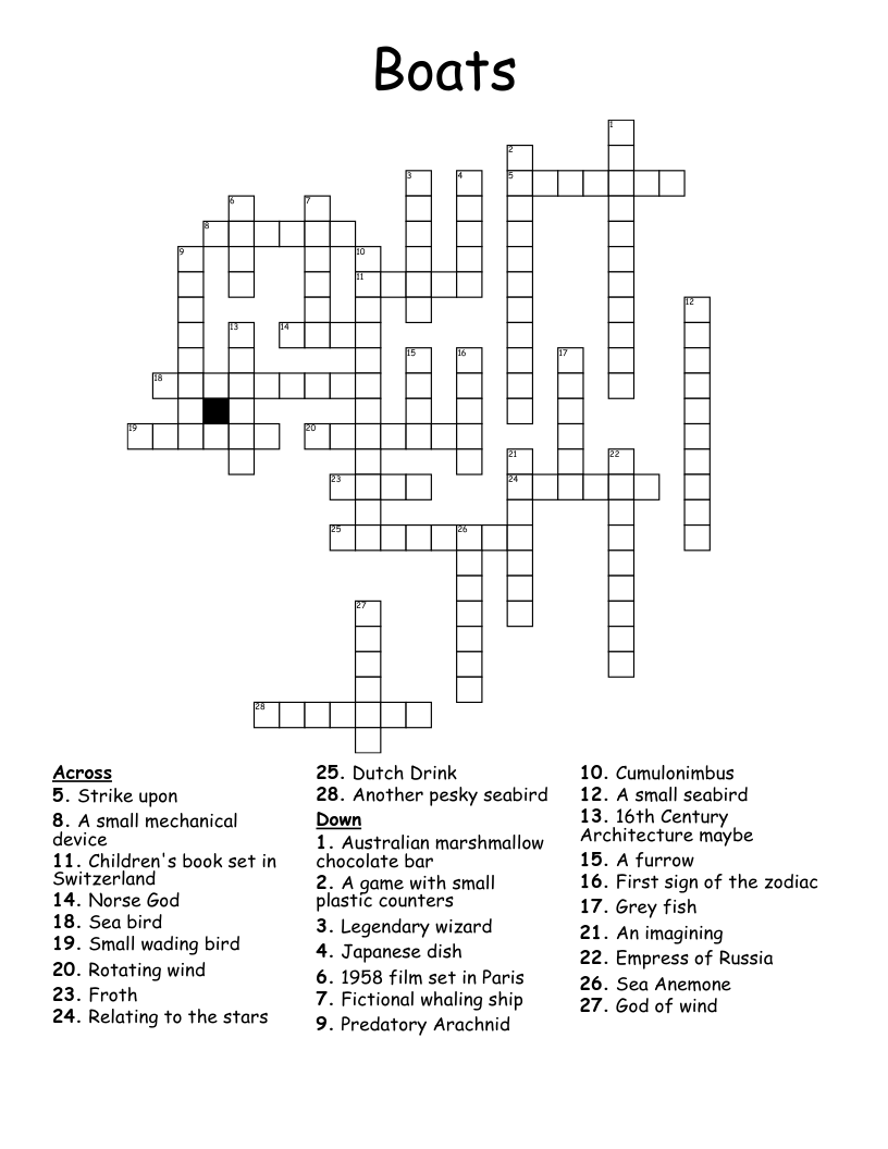 Crossword Solver Sailing Vessel