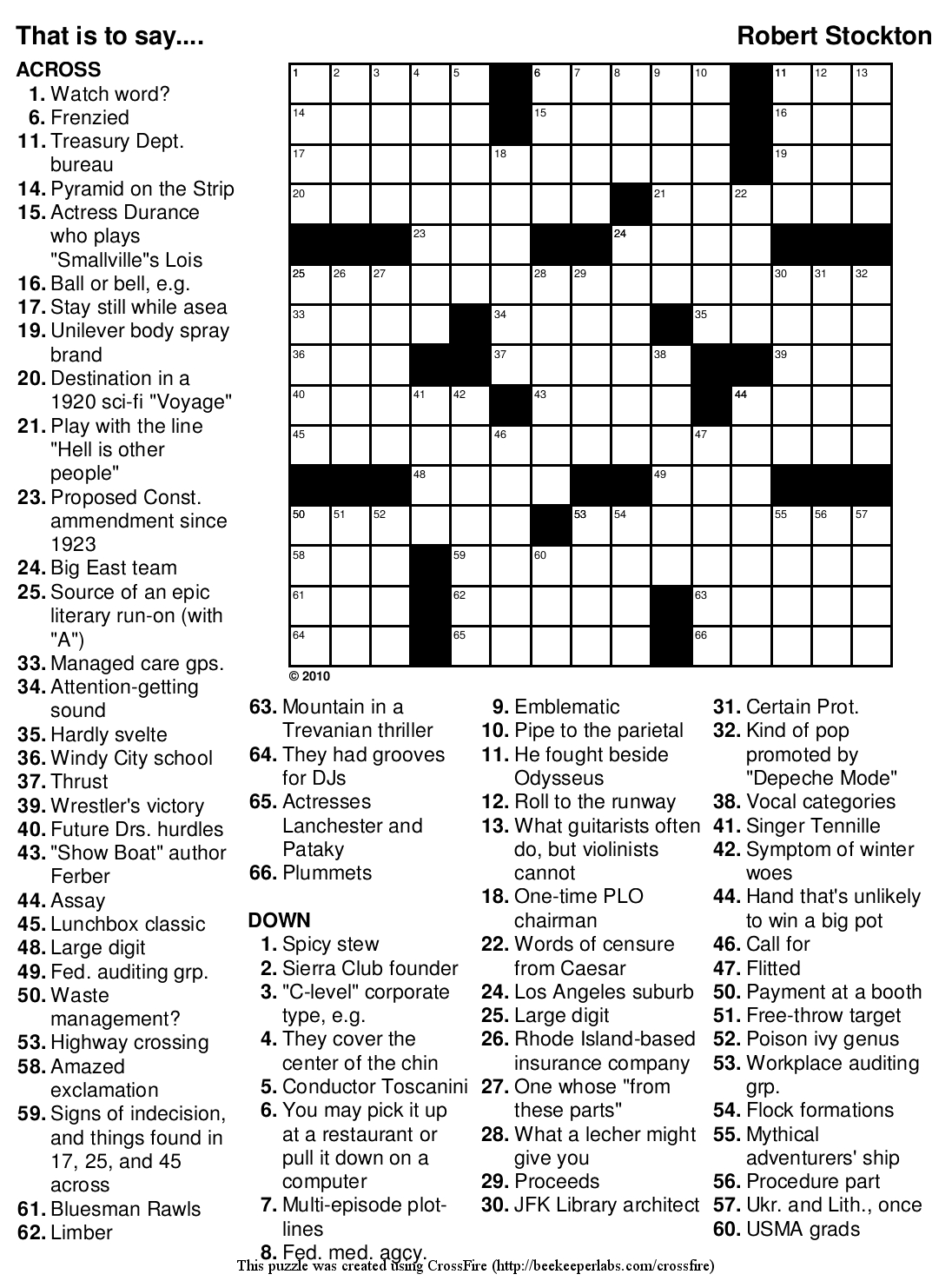 Daily Commuter Crossword Puzzle Printable