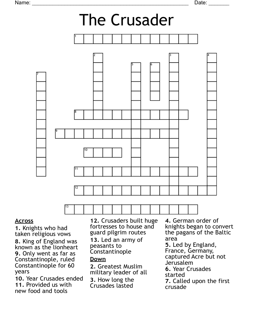 Daily Express Daily Crusader Crossword Today Free Printable Crosswords