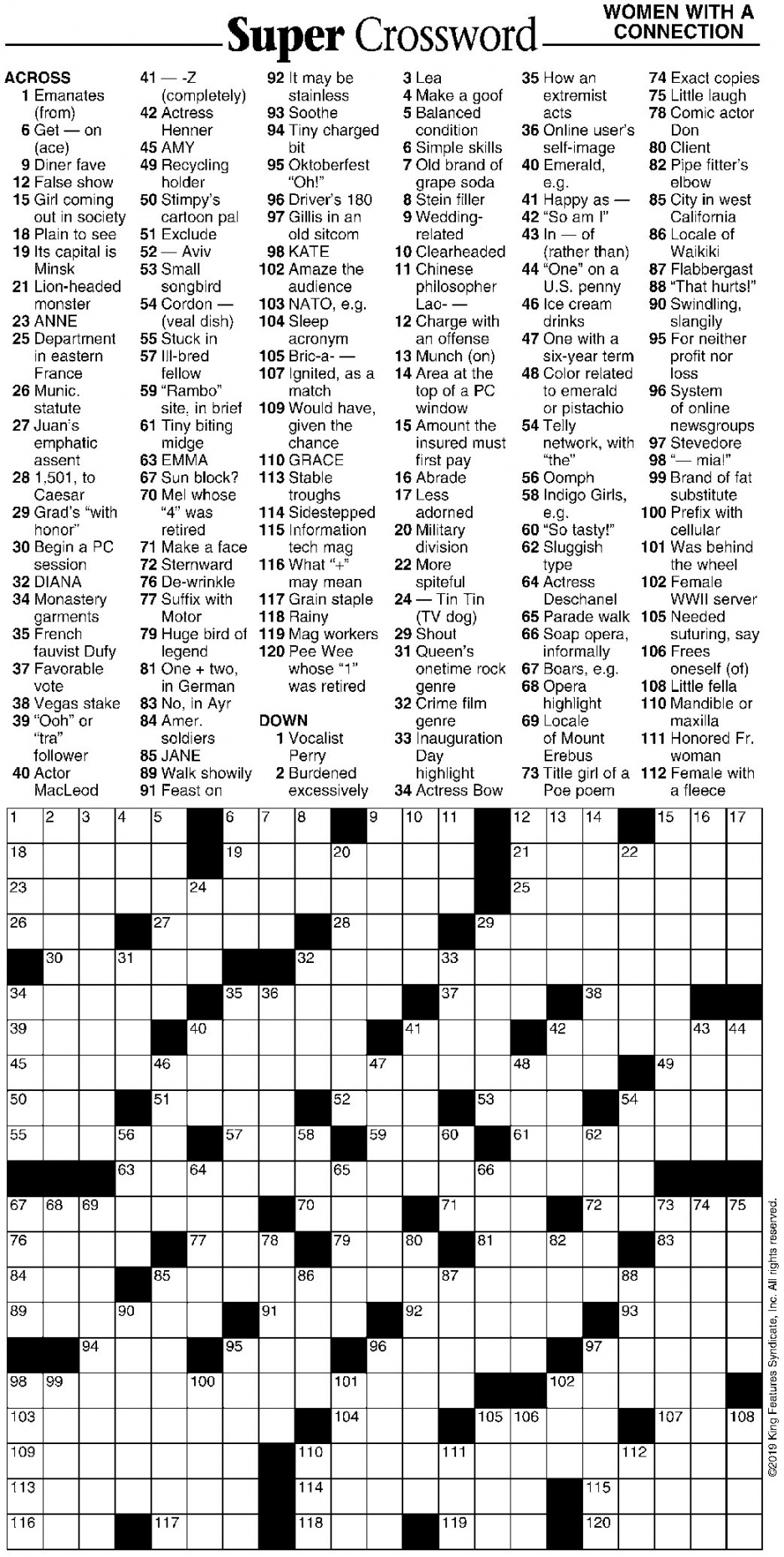 Daily Free Crosswords Printable Free Printable Crosswords