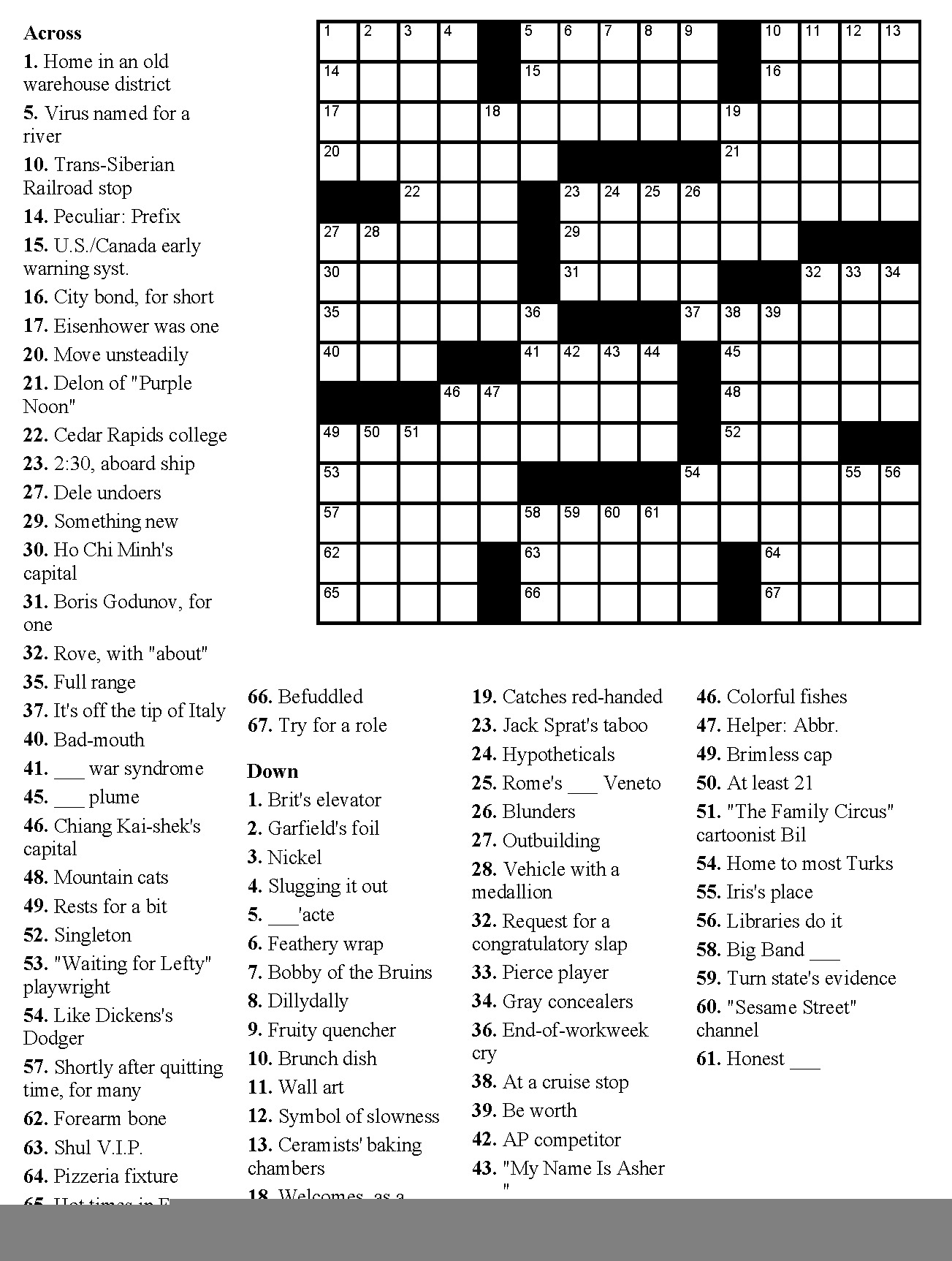 Downloadable Crossword Puzzles Printable Coloring Free