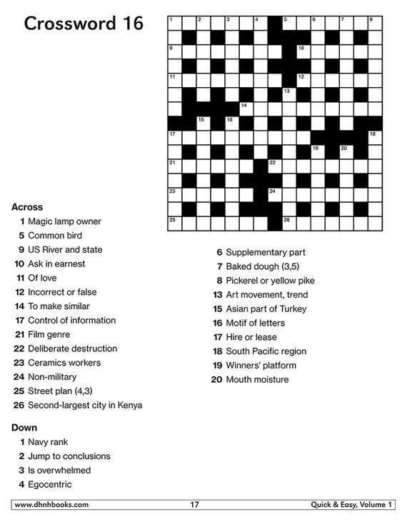 Easy Crossword Puzzles