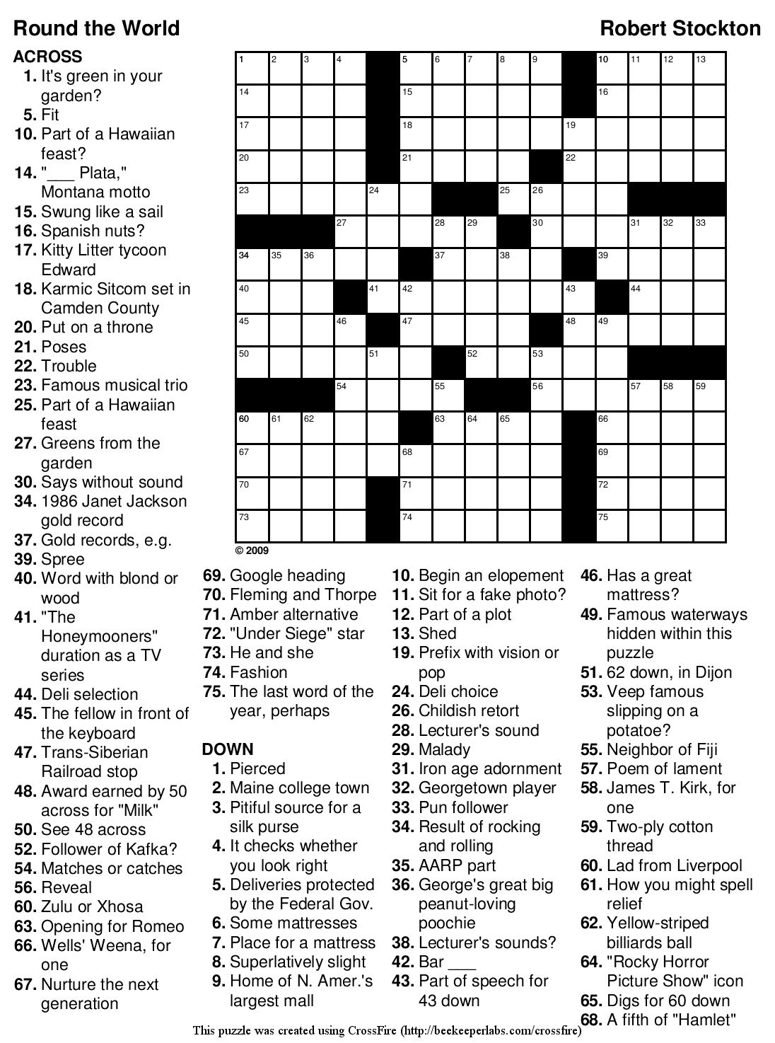 Easy Printable Crosswords