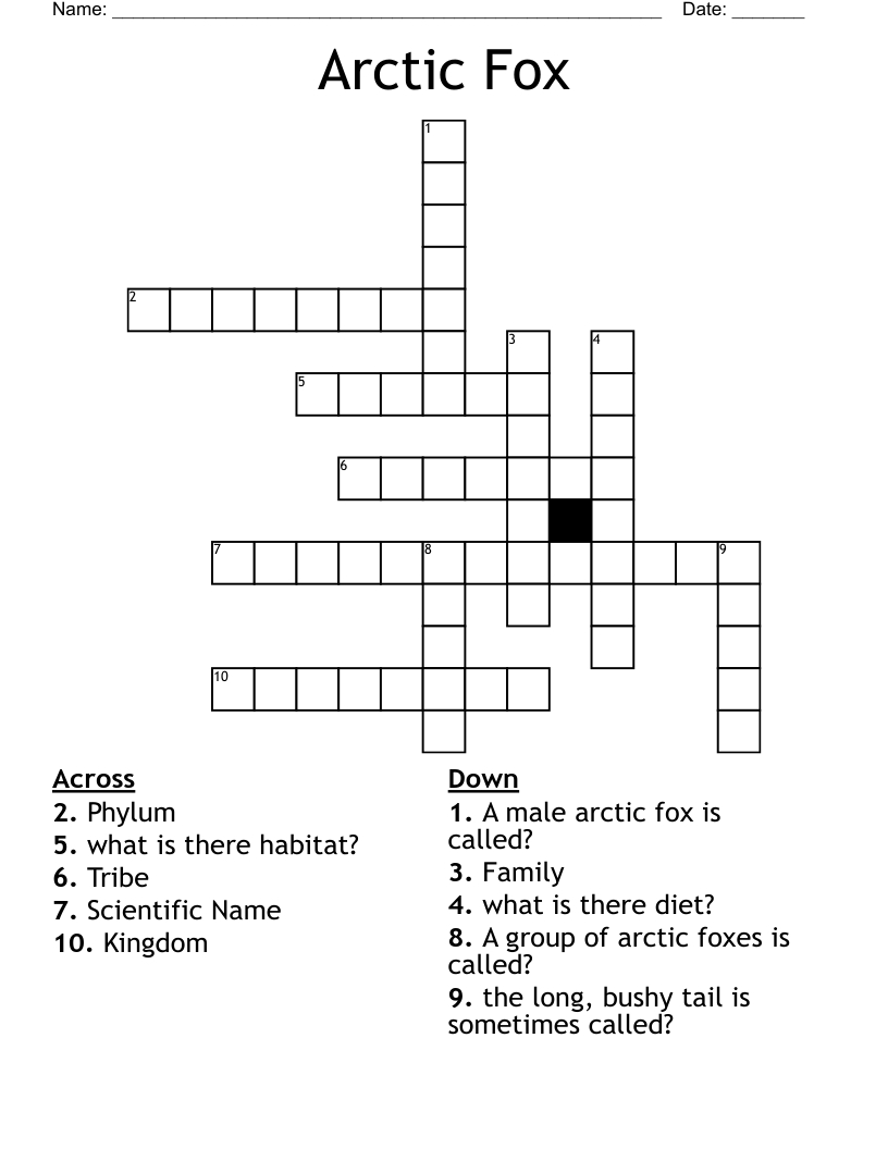 Fox Crossword Puzzle Today Printable FREE Printable HQ