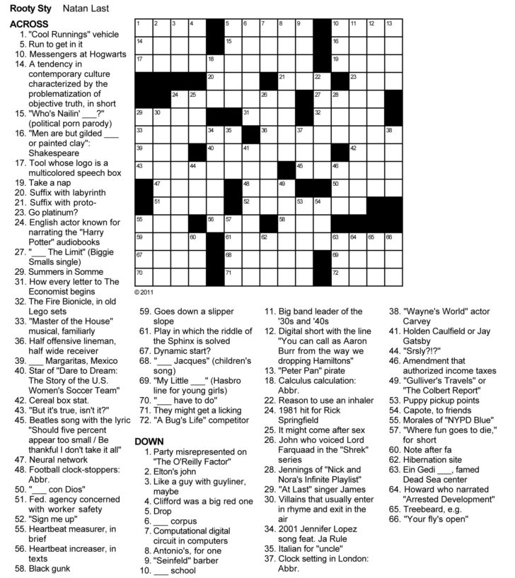 Fox Daily Crossword Free Printable Crosswords