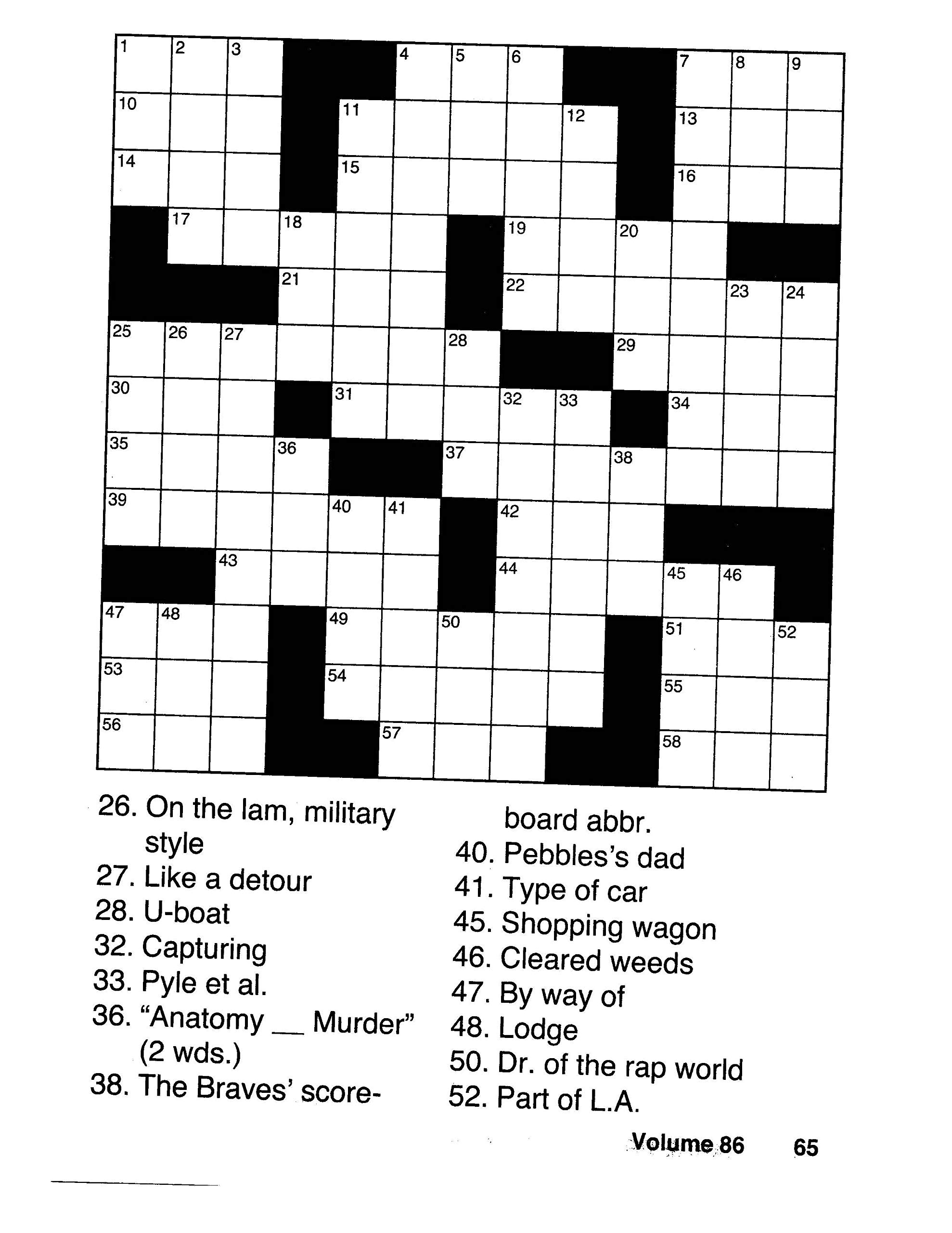 Free Online Crossword Puzzles For Seniors Free Printable Crosswords