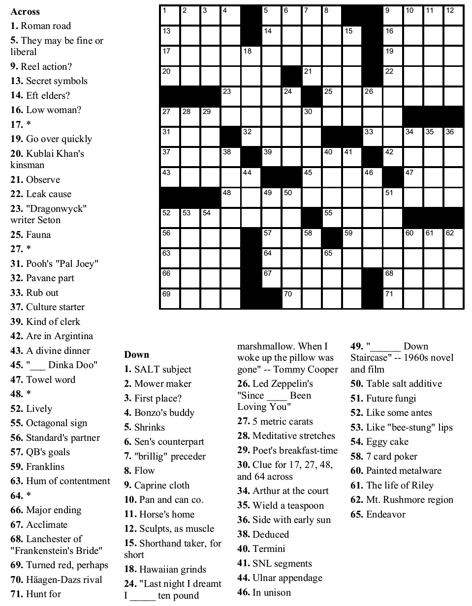 Free Printable Crossword Puzzles With Answers