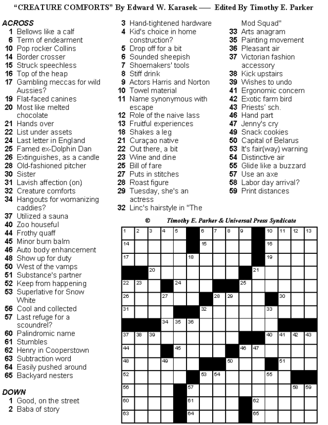 Free Printable Crosswords Medium Difficulty Printable Board Games