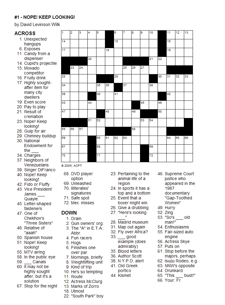 Free Printable Easy Crossword Puzzles With Answers 
