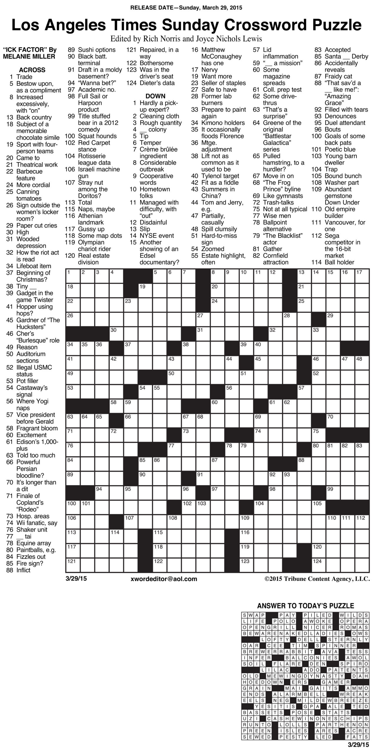 Free Sunday Crosswords Printable Fun Easy Printables For Everyone