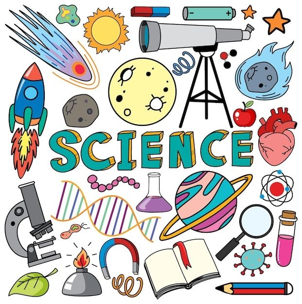 Free Vector Colorful Science Objects And Icons Vector Set Science 