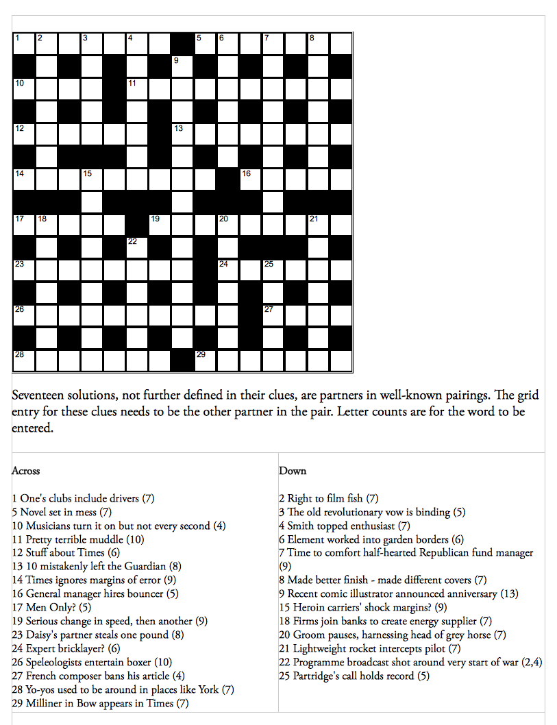 Guardian Crossword Online Free Printable Crosswords