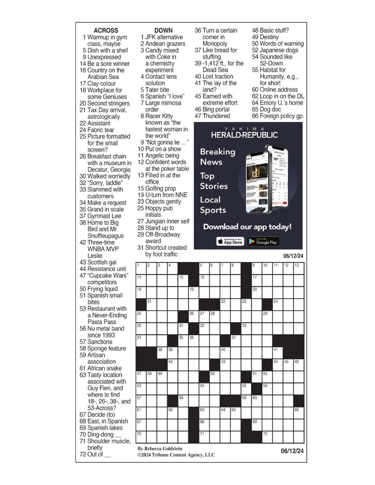 LA Times Crossword June 12 2024 Crosswords Yakimaherald