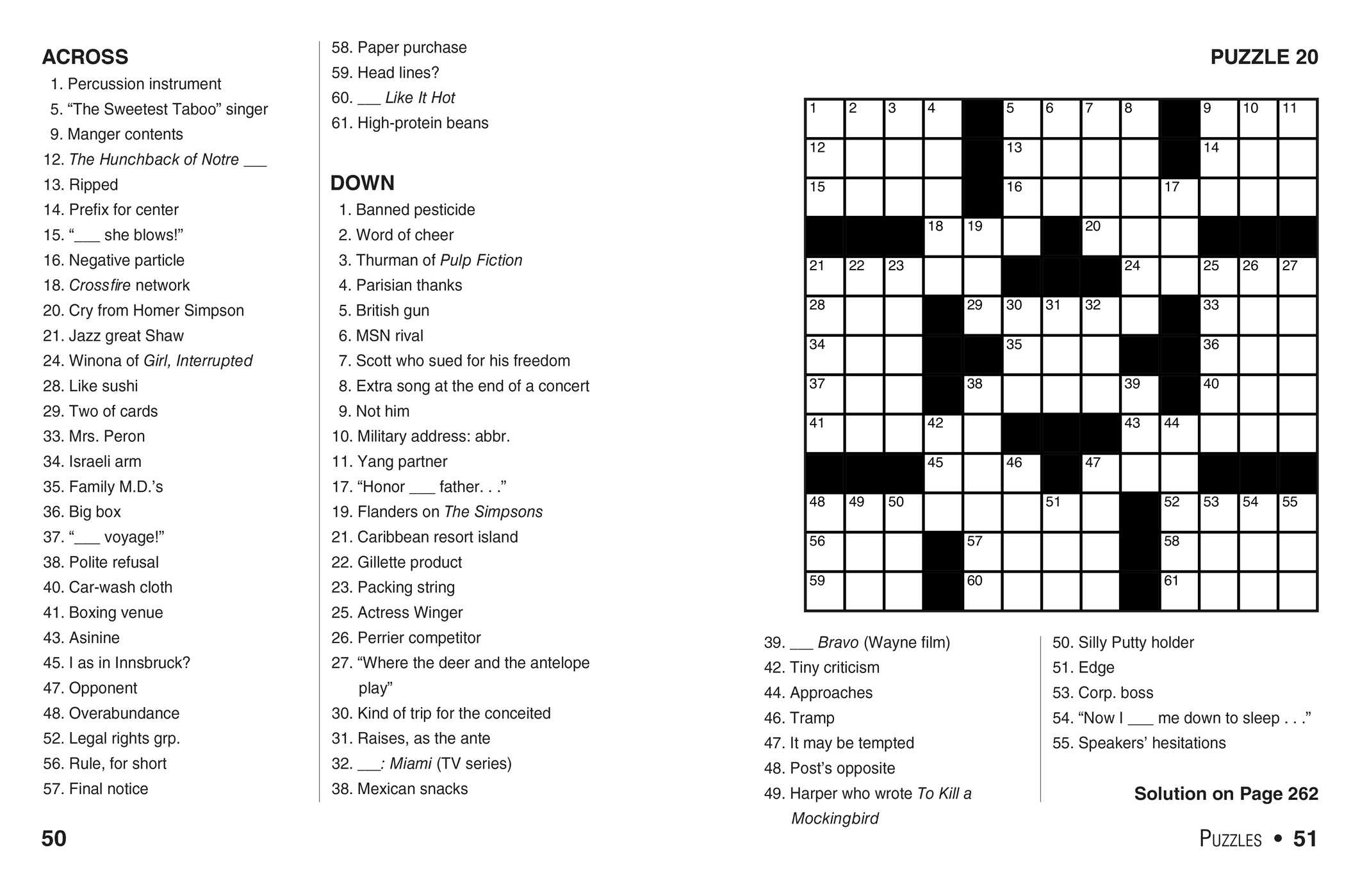 Large Print Beginner Easy Crossword Puzzles Printable