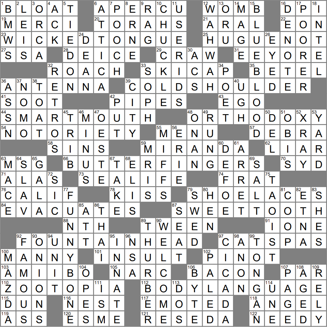 Lax Crossword Today Free Printable Crosswords