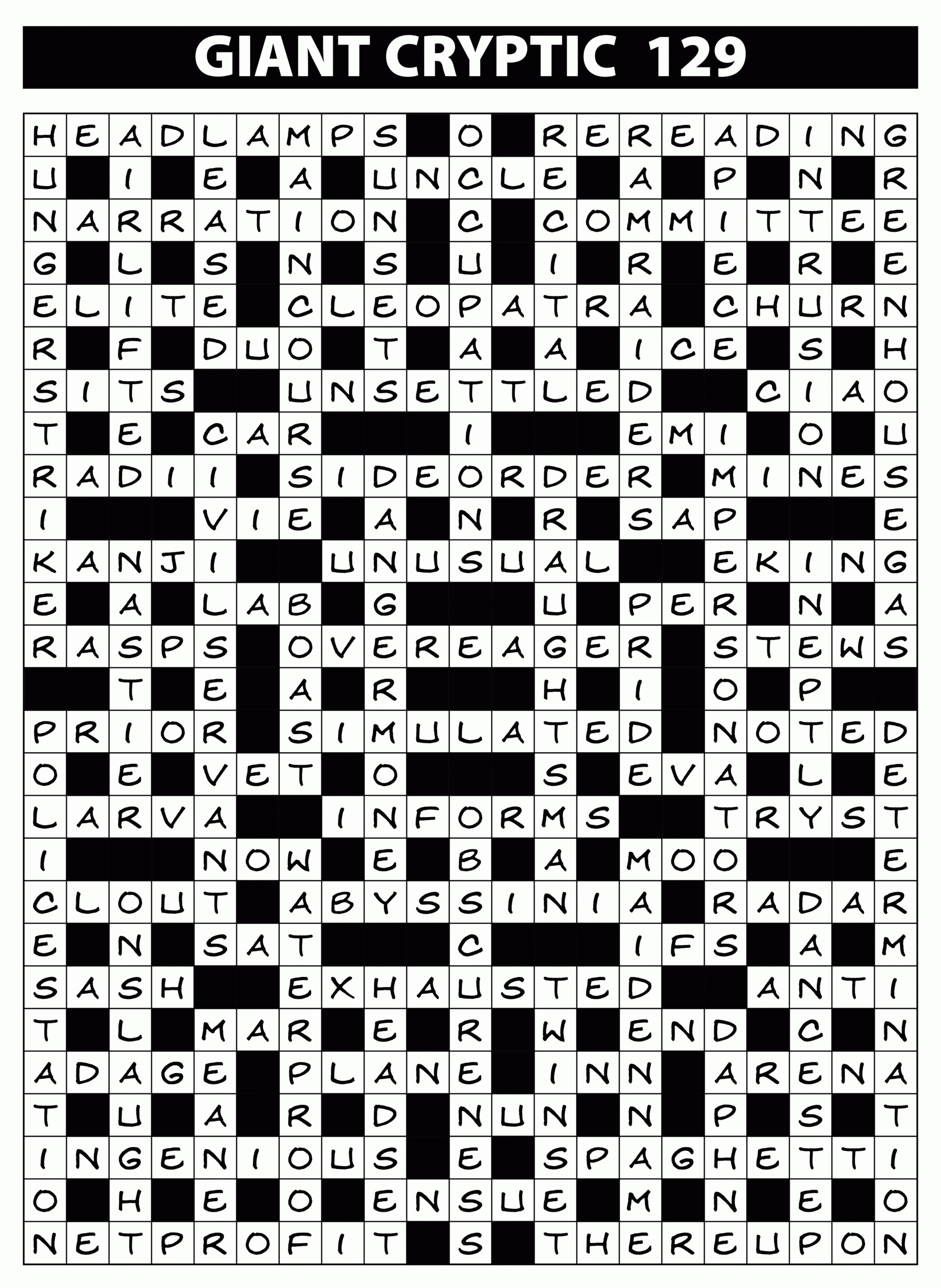 Lovatts Cryptic Crossword Easy Crossword Puzzles