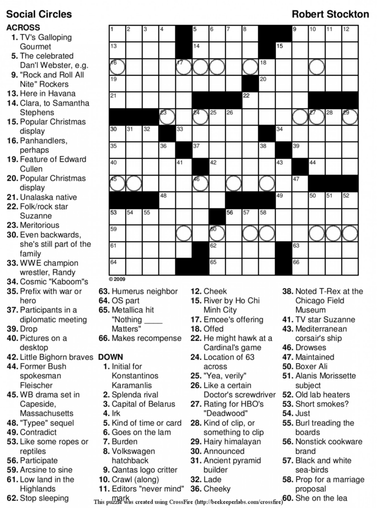 Merle Reagle Sunday Crosswords Free Printable Crossword