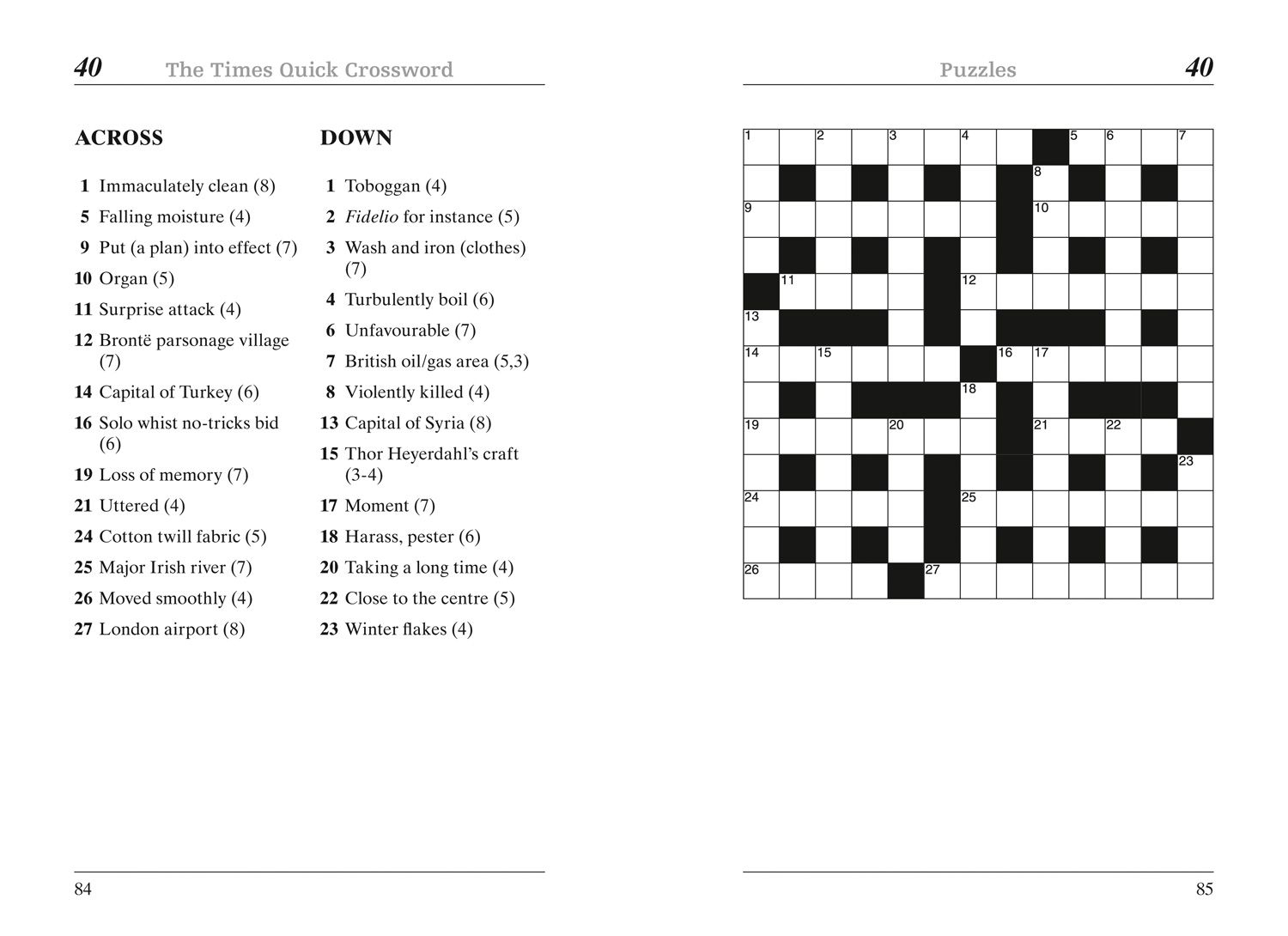 Metro Quick Crossword Free Printable Crosswords