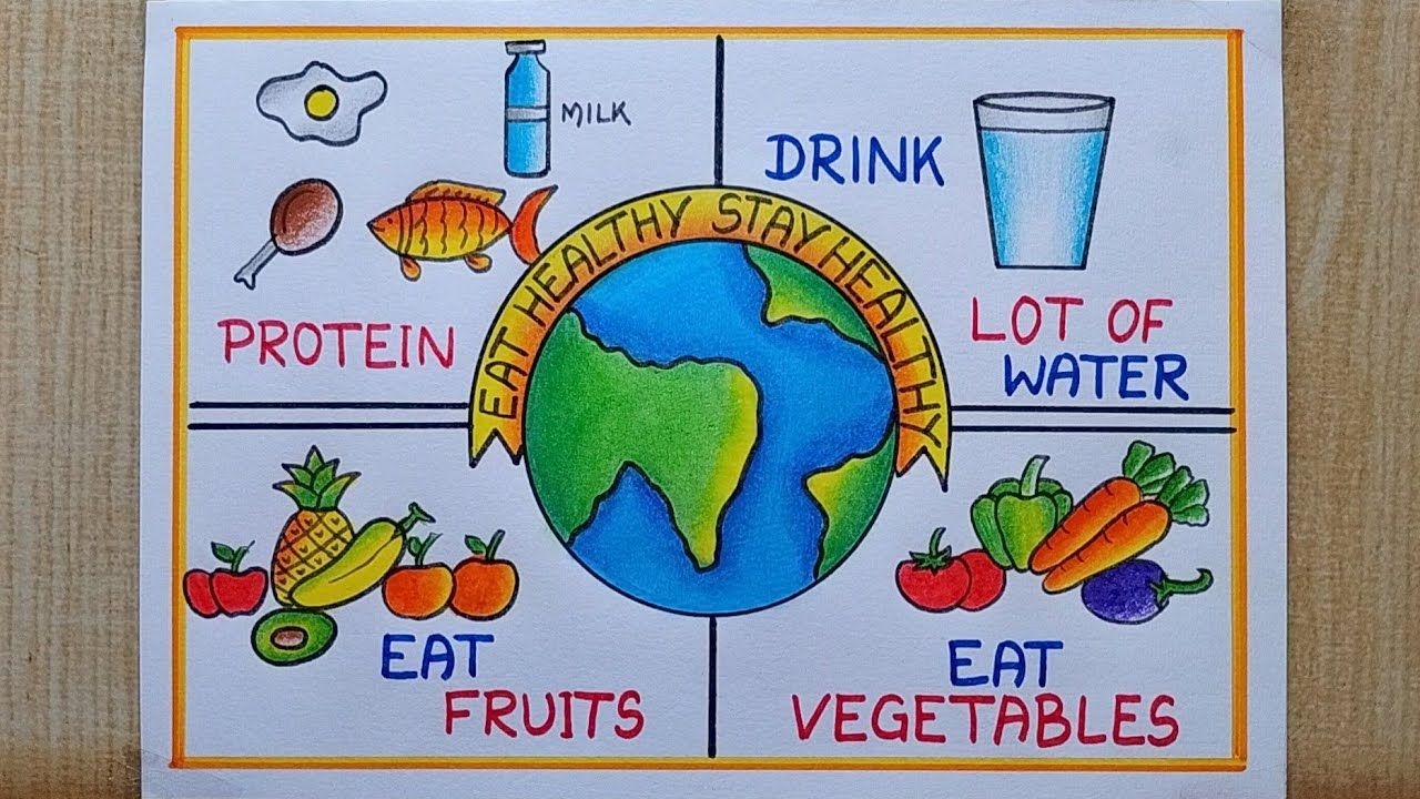 National Nutrition Week Poster Drawing World Food Day Drawing Healthy 