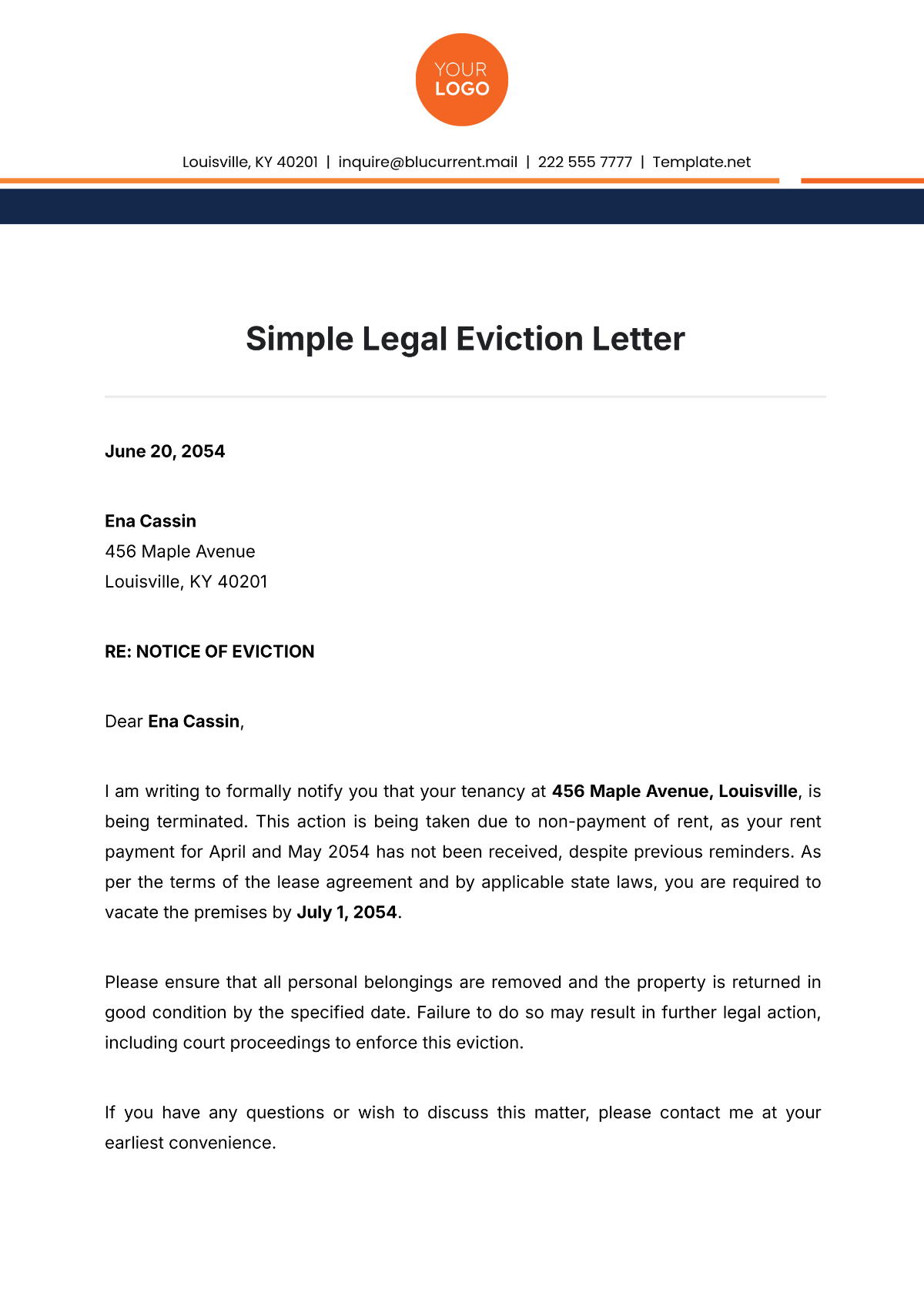 Notice To Evict Tenant Template Infoupdate