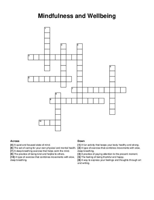 Nutrition Crossword Puzzle