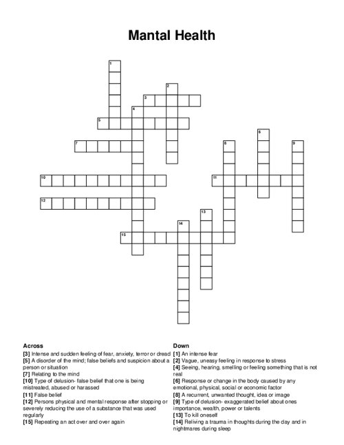 Nutrition Crossword