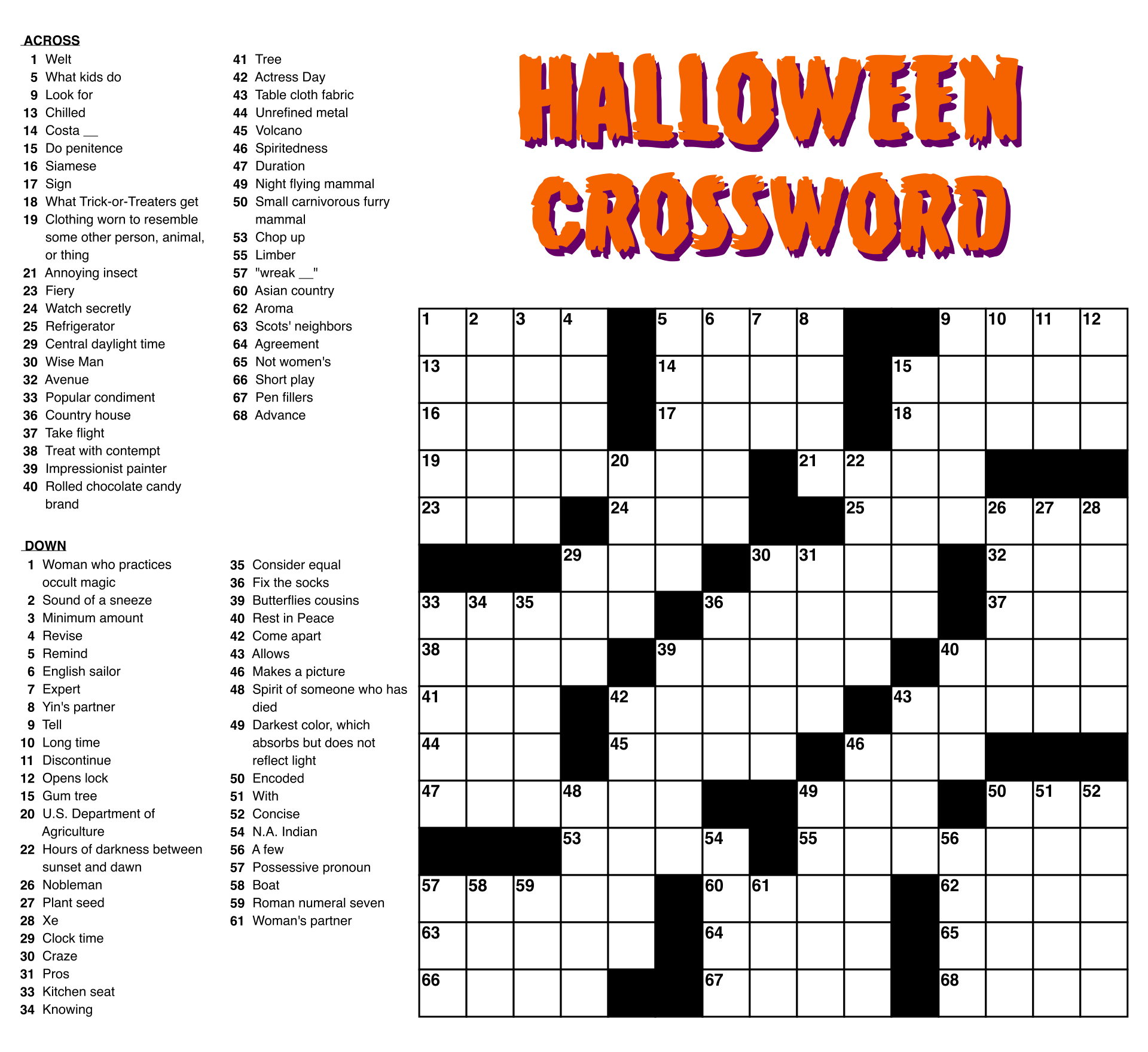 Online Printable Crossword Puzzles Free Printable Crosswords
