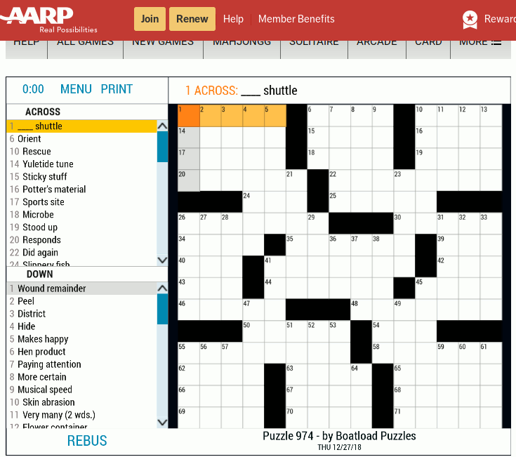Onlinecrosswords Aarp