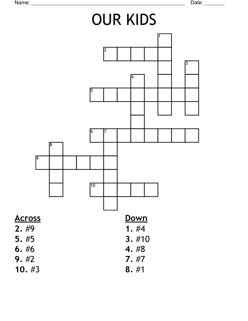 OUR KIDS Crossword WordMint