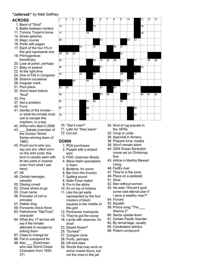 Premier Crossword Frank Longo Printable Printable Coloring Free