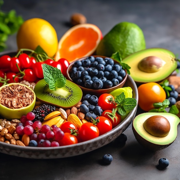 Premium AI Image Healthy Nutrition On The Plate Superfood Photography