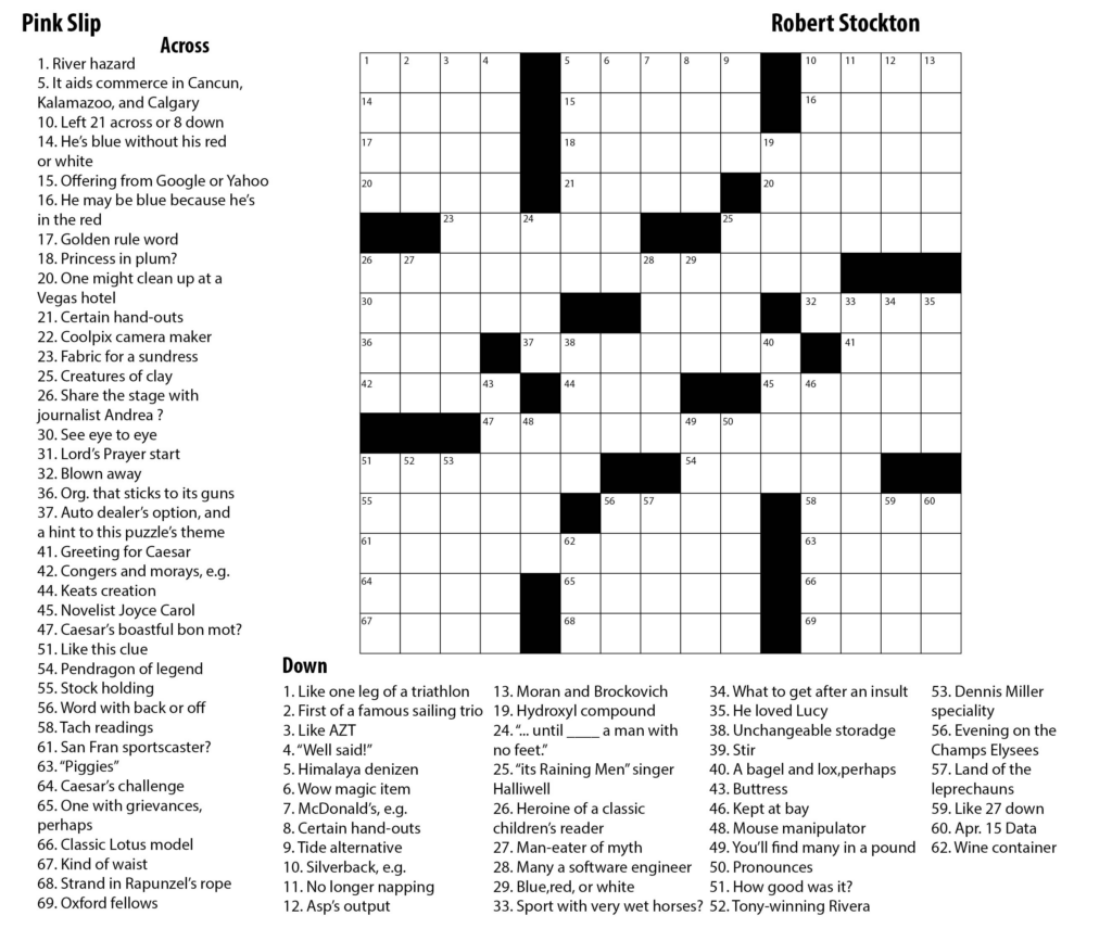 Printable Crossword Puzzles For Adults Free Printable Crosswords