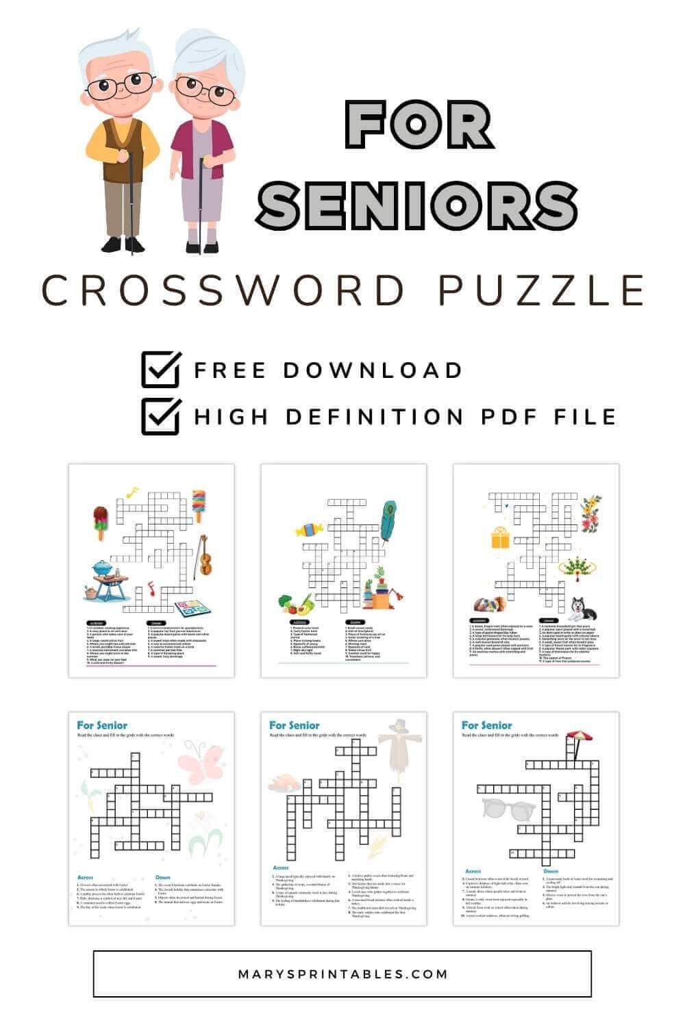 Printable Crossword Puzzles For Seniors Fun U0026 Free Brain Boost 