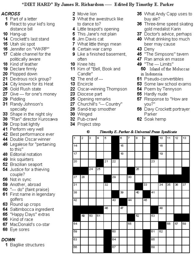 Printable Crosswords Medium Difficulty Printable Board Games