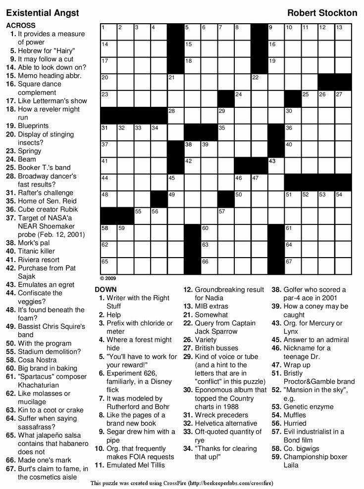 Printable Difficult Crossword Puzzles