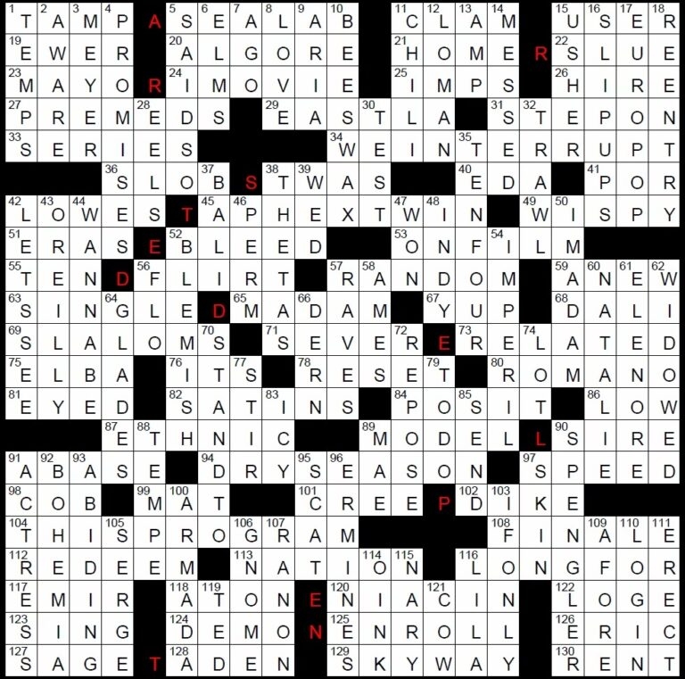 Printable Washington Post Crossword Daily Crossword Printable JD