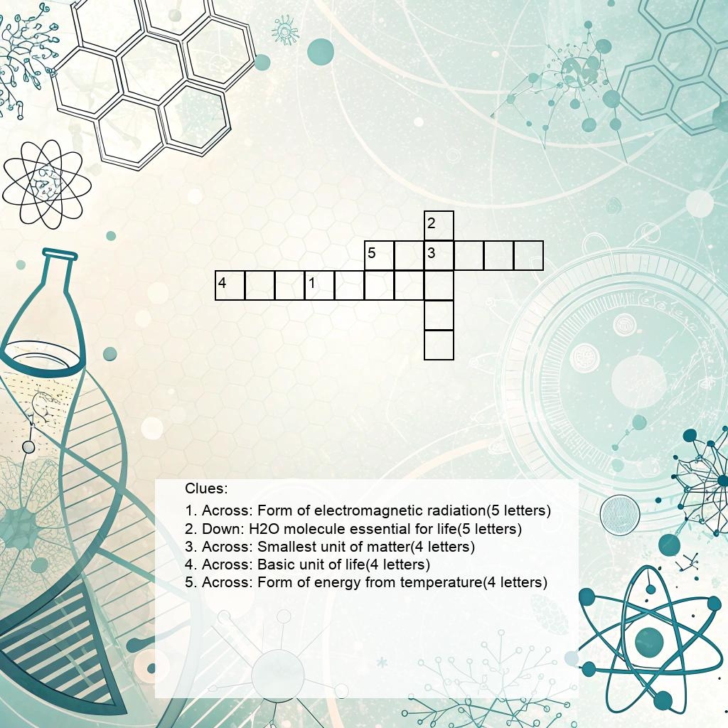 Scientific Terms Puzzle Crossword Puzzle Challenge Free Online Word