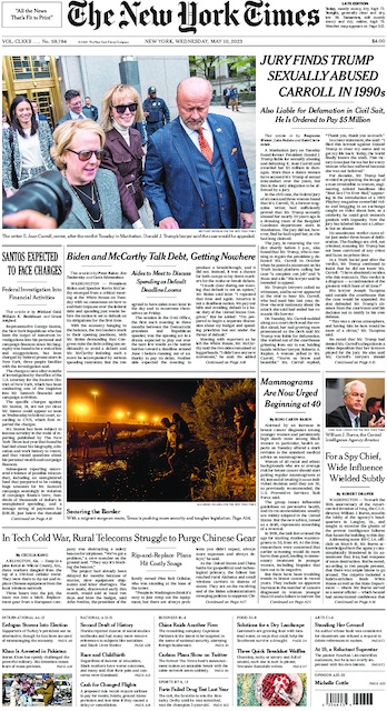 The New York Times In Print For Wednesday May 10 2023 The New York 