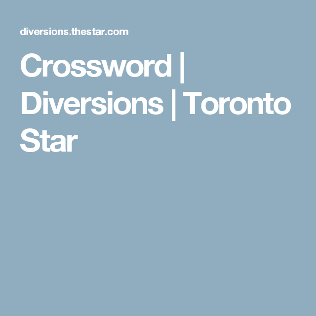 Toronto Star Diversions Printable James Crossword Puzzles