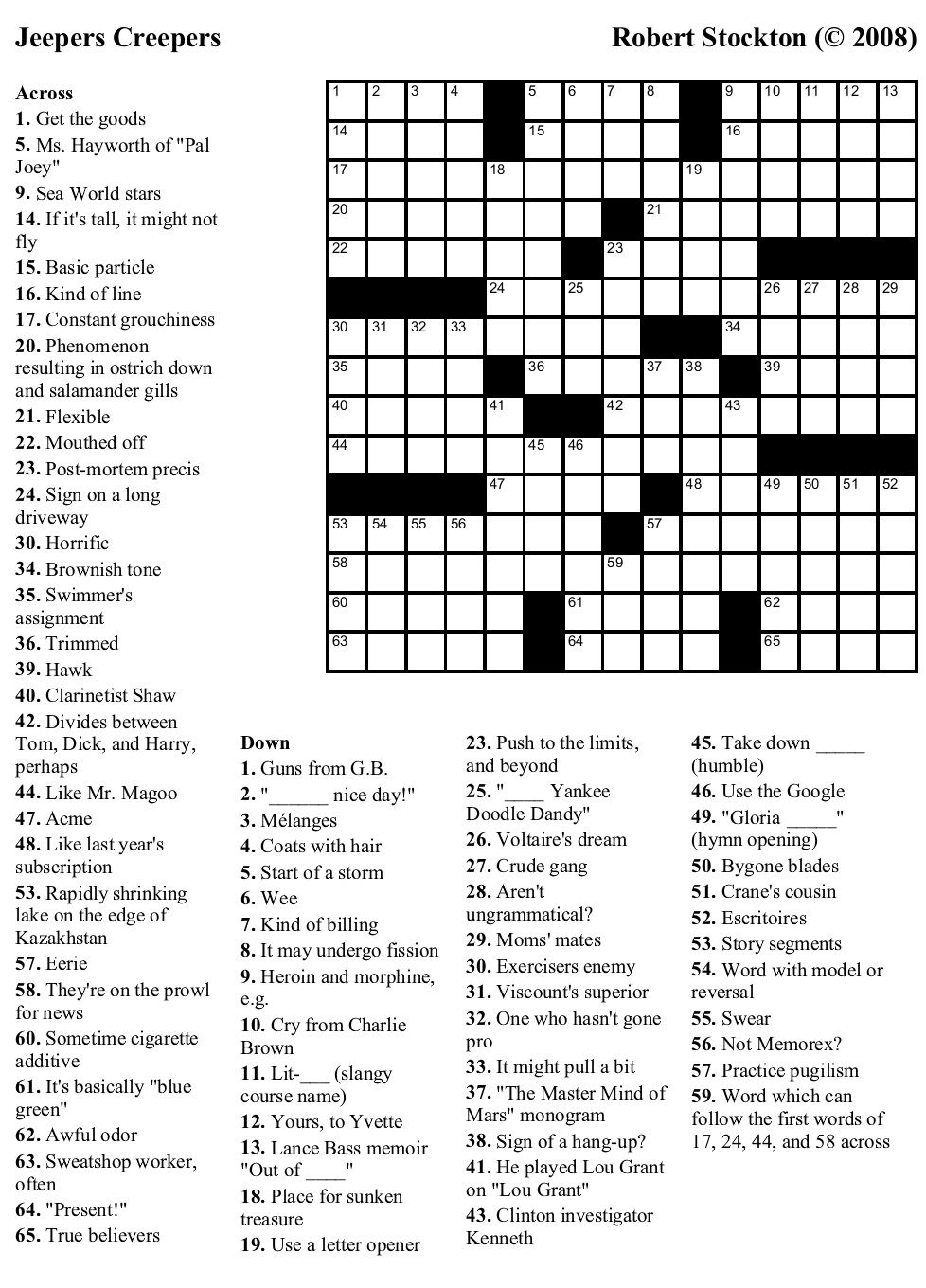 Usa Today Crosswords Free Printable Crosswords