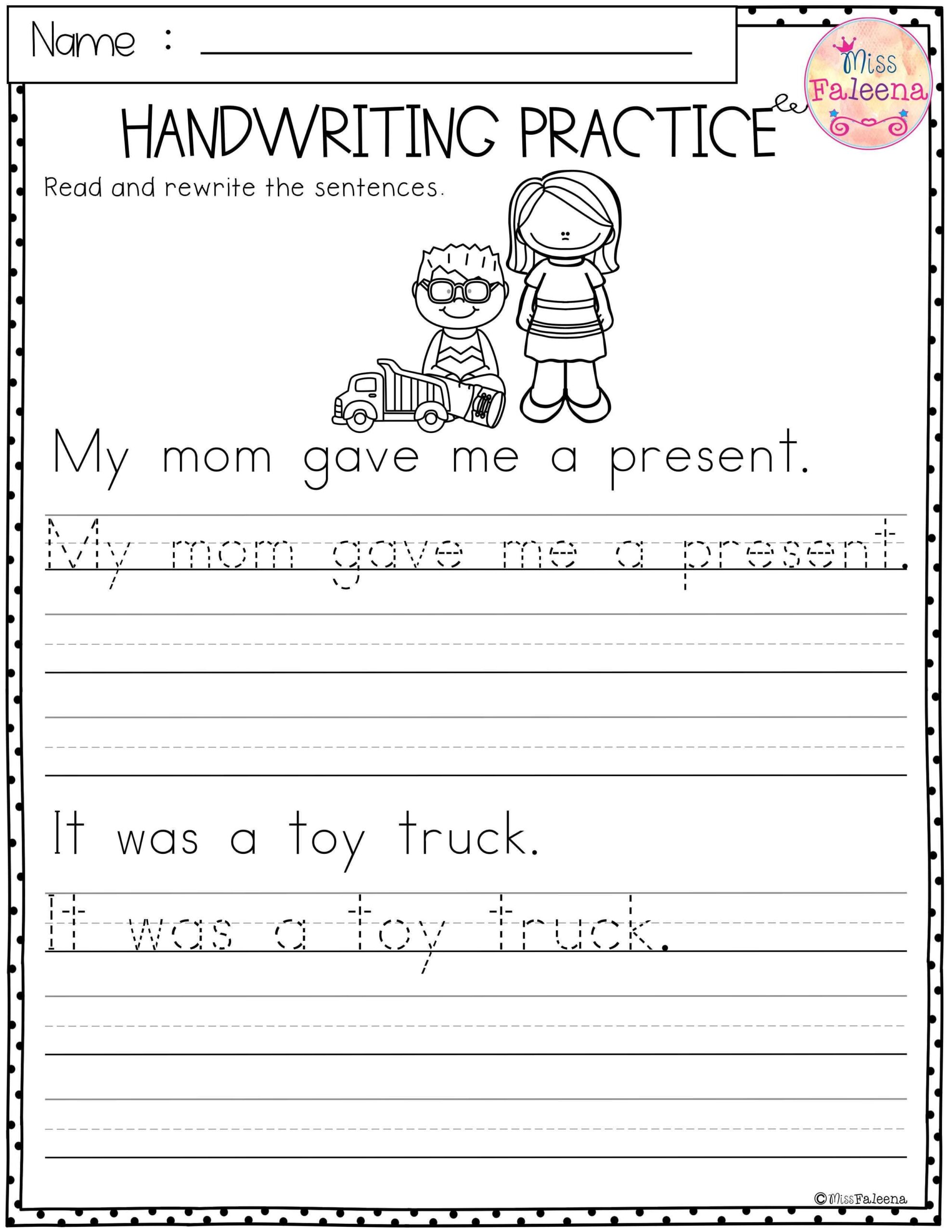 10 Best Handwriting Printable Kindergarten Worksheets Printablee