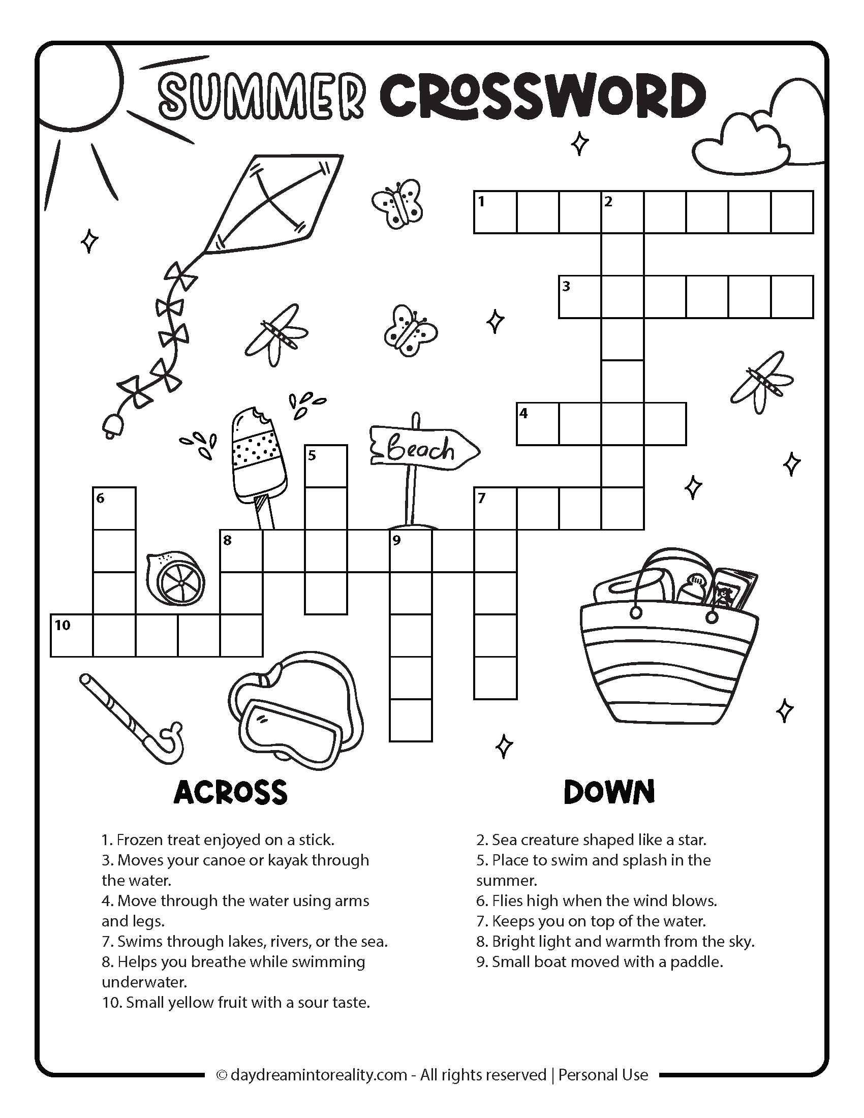 10 Summer Crossword Puzzles Free Printable PDFs From Easy To 
