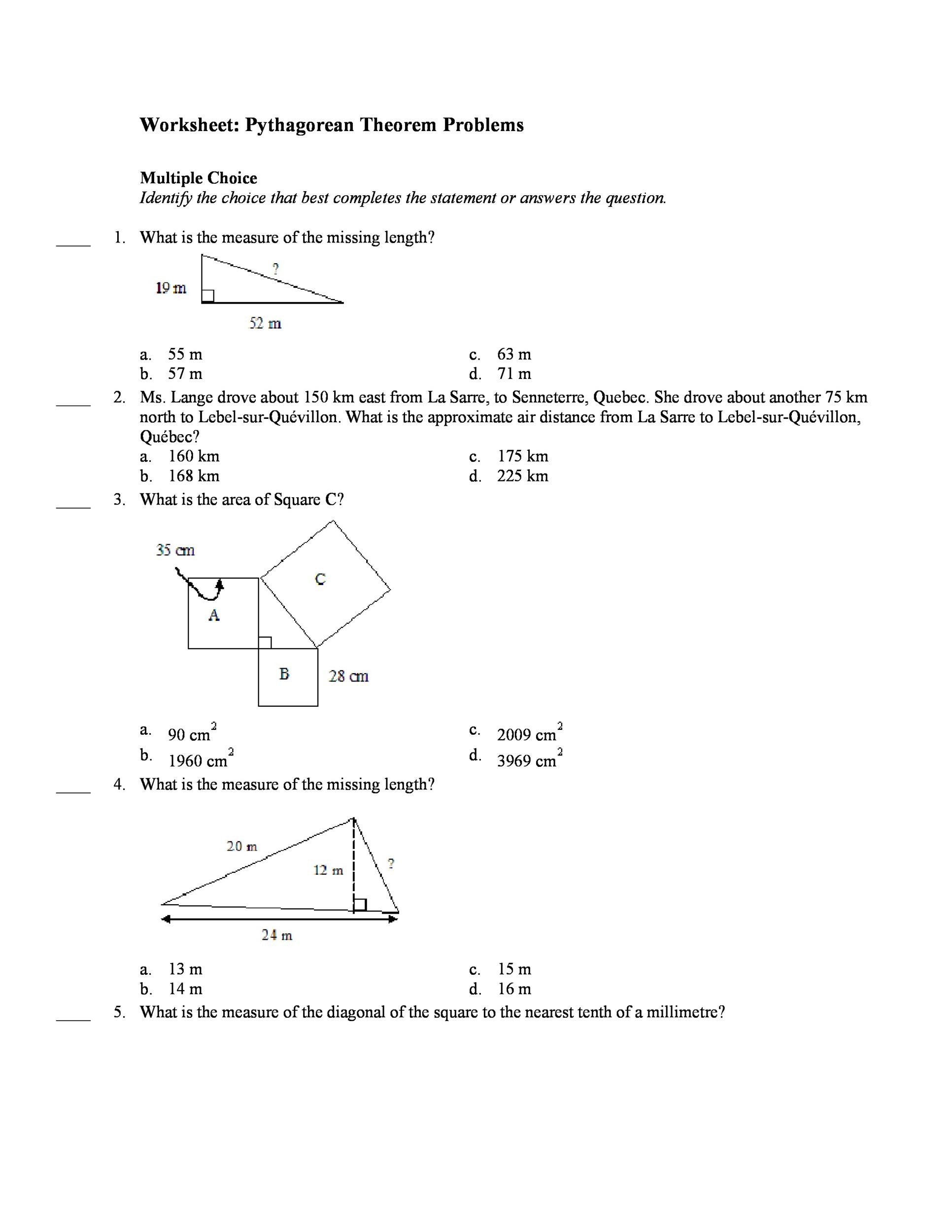 48 Pythagorean Theorem Worksheet With Answers Word PDF 