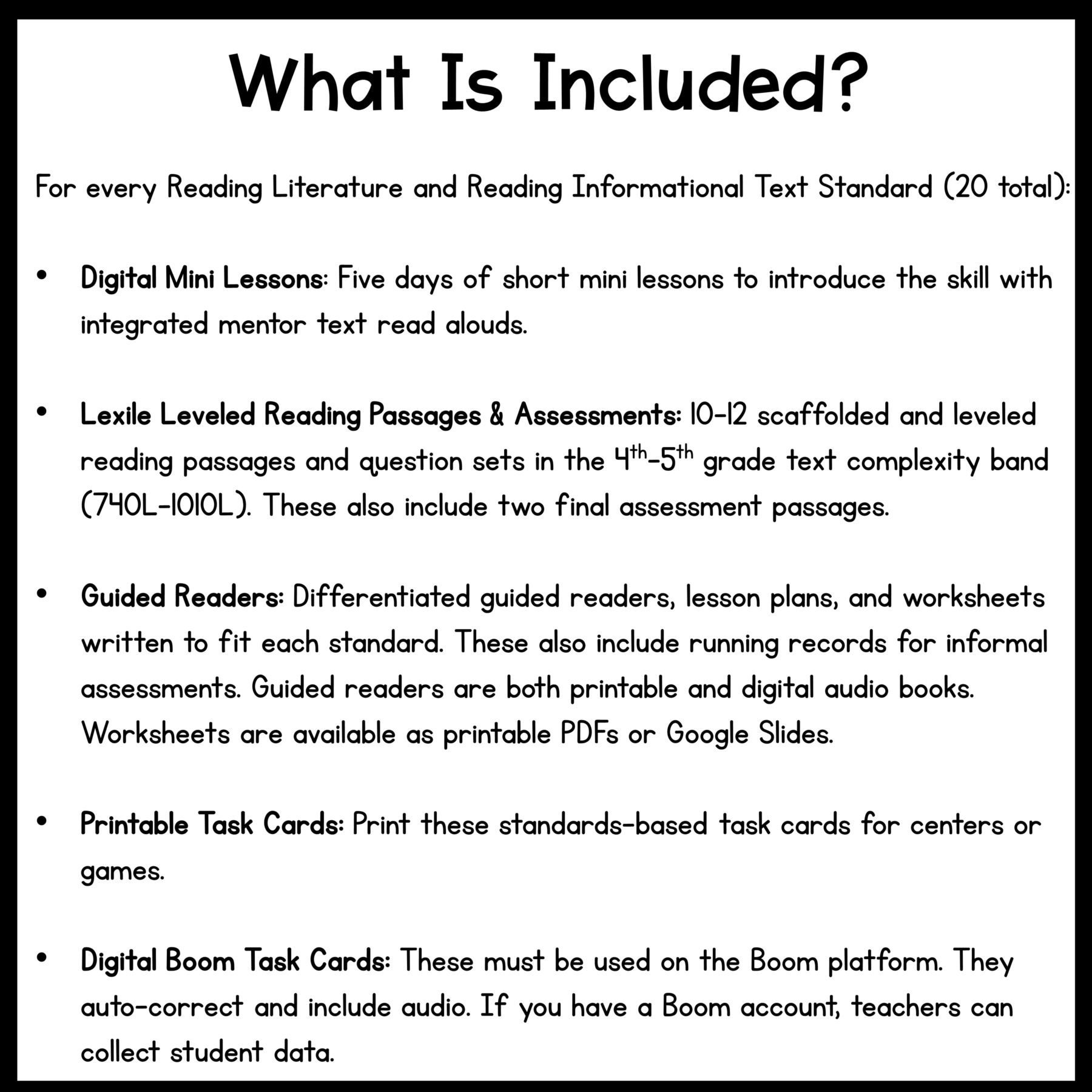 5th Grade Reading Comprehension Curriculum Full Year Bundle Digital U0026 Print