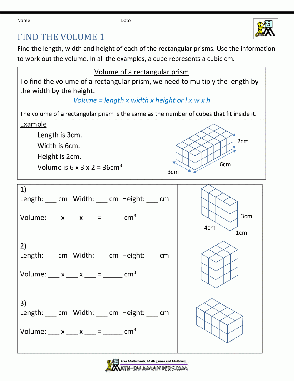 5th Grade Volume Worksheets Worksheets Library