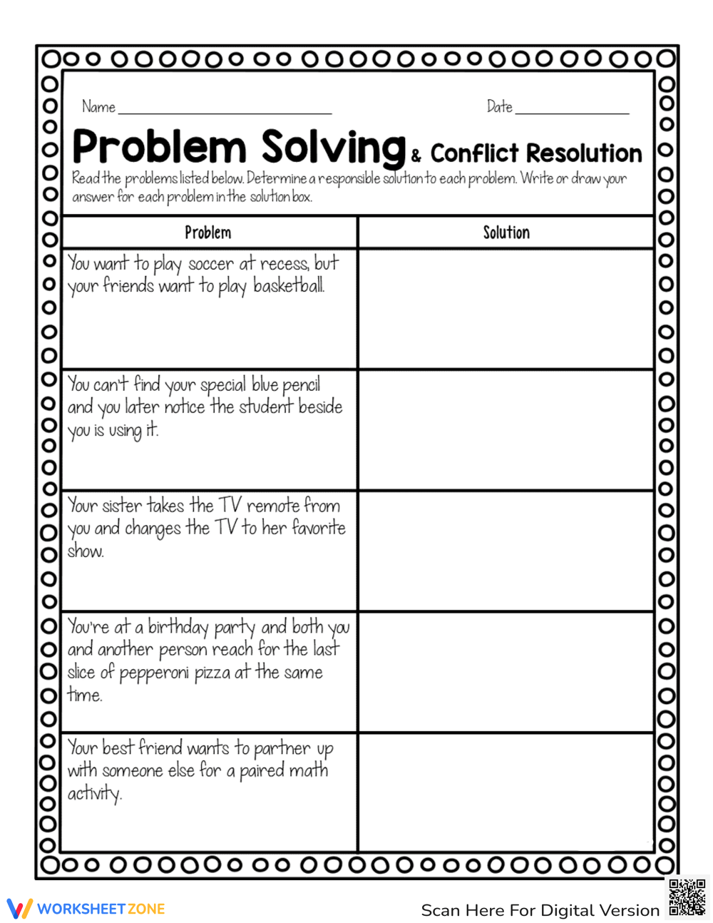 60 Free Conflict Resolution Worksheets For Middle School Worksheets Library