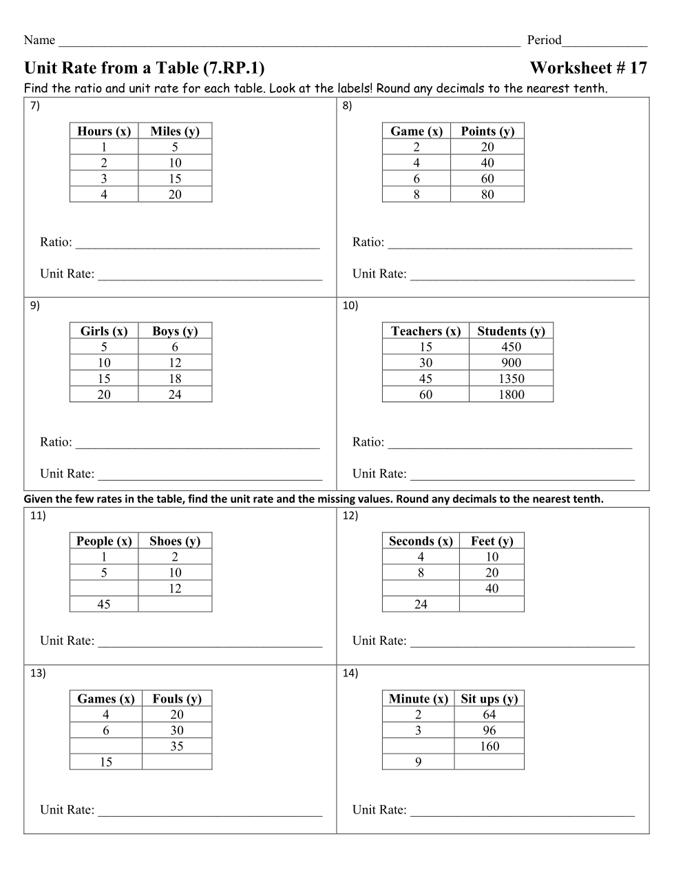 712LRISM WS 17 Gray Unit Rate From A Graph U0026 Table Doni Bateman Library Formative