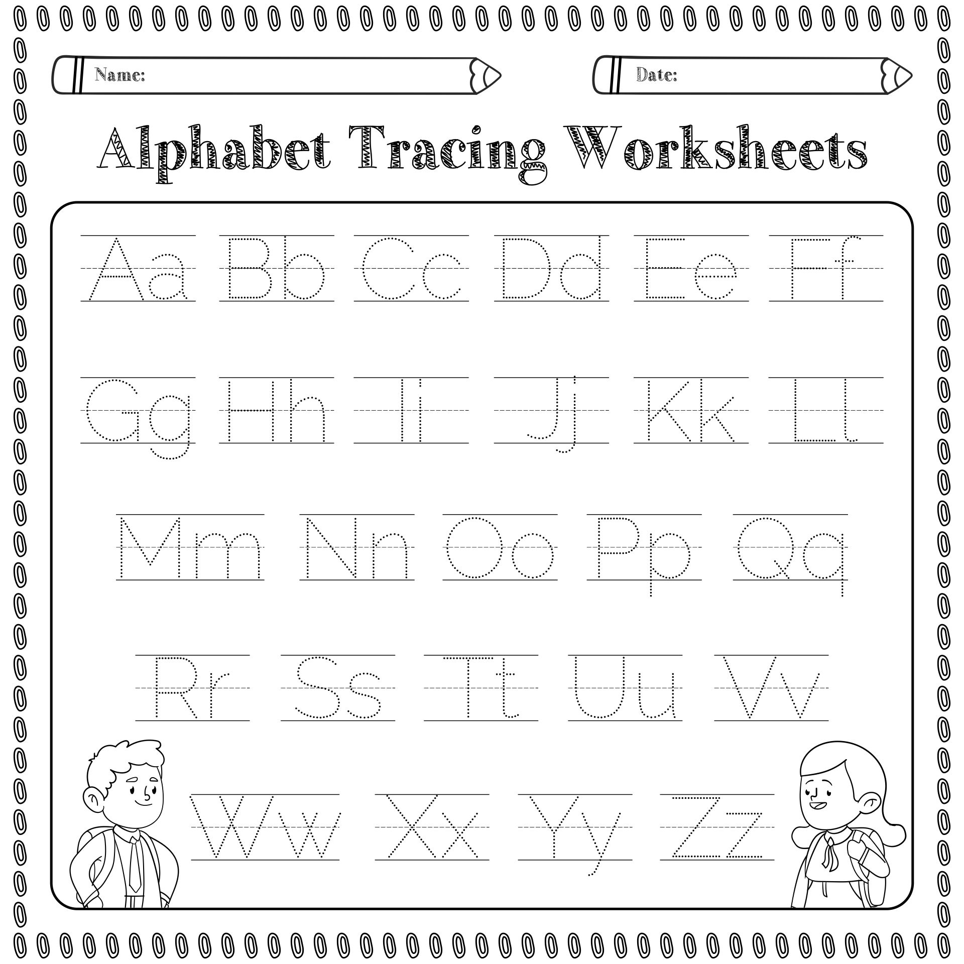 Alphabet Practice Sheets ABC Tracing Worksheets Penmanship 