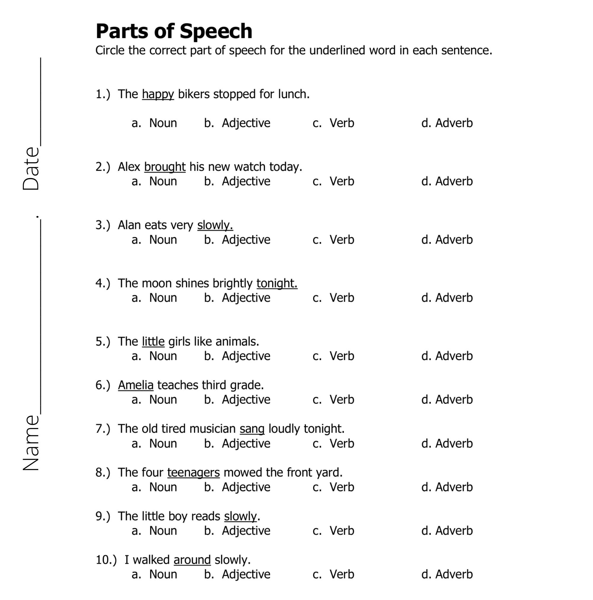 Buy 4th Grade Grammar 5th Grade Parts Of Speech English Grammar Worksheets Quizzes With Answer Key Homeschool Language Arts Online In India Etsy