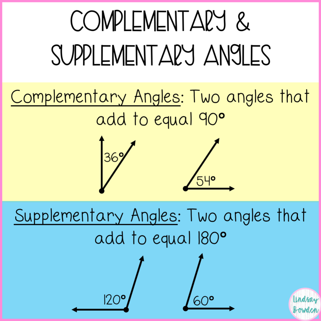 Complementary And Supplementary Angles Lindsay Bowden Worksheets Library